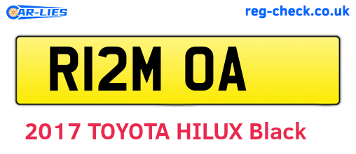 R12MOA are the vehicle registration plates.