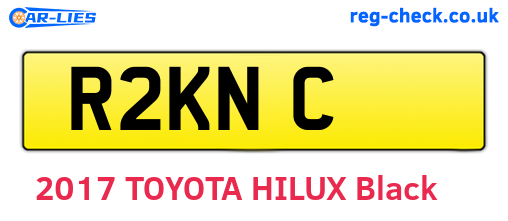 R2KNC are the vehicle registration plates.