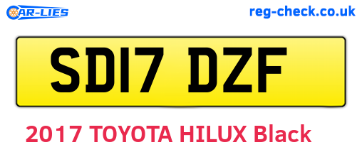 SD17DZF are the vehicle registration plates.