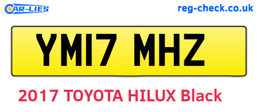 YM17MHZ are the vehicle registration plates.