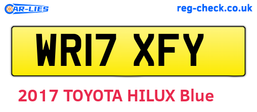 WR17XFY are the vehicle registration plates.