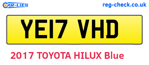 YE17VHD are the vehicle registration plates.