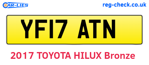 YF17ATN are the vehicle registration plates.