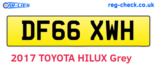 DF66XWH are the vehicle registration plates.