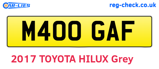 M400GAF are the vehicle registration plates.