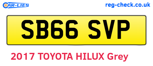 SB66SVP are the vehicle registration plates.