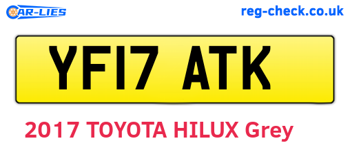 YF17ATK are the vehicle registration plates.