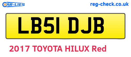 LB51DJB are the vehicle registration plates.