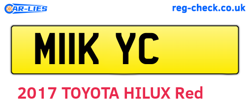 M11KYC are the vehicle registration plates.