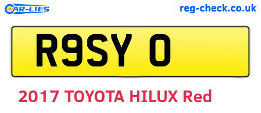 R9SYO are the vehicle registration plates.