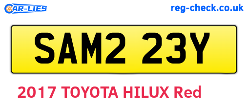 SAM223Y are the vehicle registration plates.