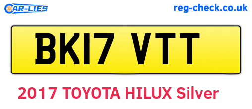 BK17VTT are the vehicle registration plates.