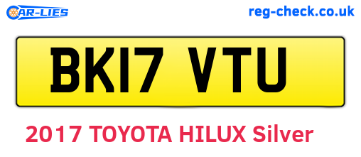 BK17VTU are the vehicle registration plates.