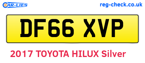 DF66XVP are the vehicle registration plates.