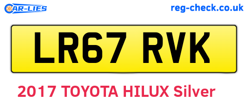 LR67RVK are the vehicle registration plates.