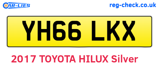 YH66LKX are the vehicle registration plates.