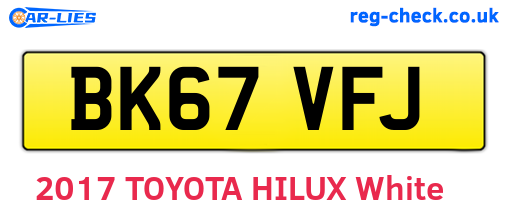 BK67VFJ are the vehicle registration plates.