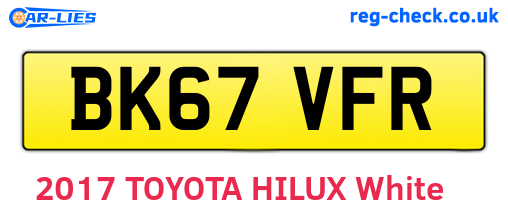 BK67VFR are the vehicle registration plates.