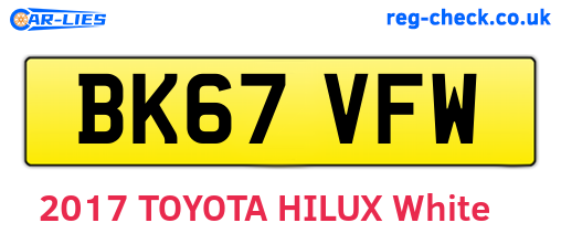 BK67VFW are the vehicle registration plates.