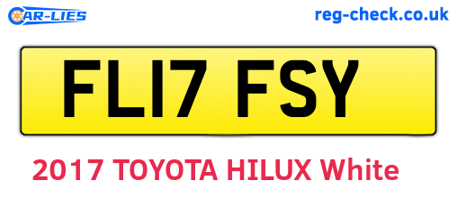 FL17FSY are the vehicle registration plates.