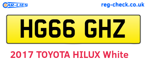 HG66GHZ are the vehicle registration plates.