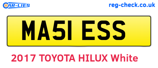 MA51ESS are the vehicle registration plates.