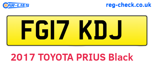 FG17KDJ are the vehicle registration plates.
