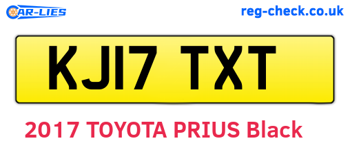 KJ17TXT are the vehicle registration plates.
