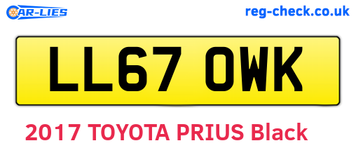 LL67OWK are the vehicle registration plates.