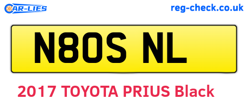 N80SNL are the vehicle registration plates.