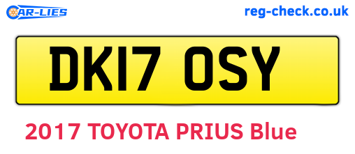DK17OSY are the vehicle registration plates.