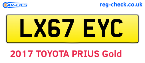 LX67EYC are the vehicle registration plates.
