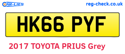 HK66PYF are the vehicle registration plates.