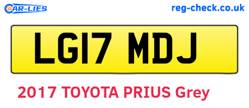 LG17MDJ are the vehicle registration plates.