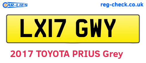 LX17GWY are the vehicle registration plates.