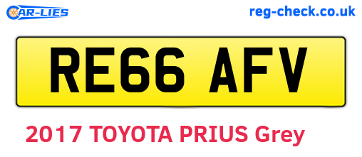 RE66AFV are the vehicle registration plates.