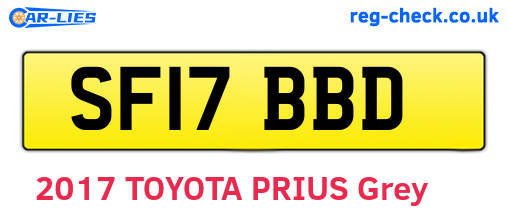 SF17BBD are the vehicle registration plates.