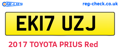 EK17UZJ are the vehicle registration plates.