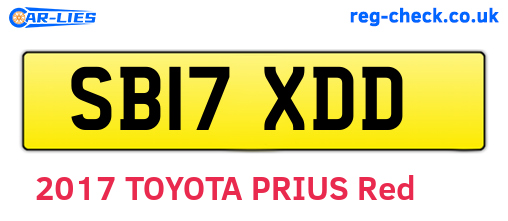 SB17XDD are the vehicle registration plates.