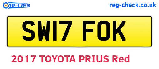 SW17FOK are the vehicle registration plates.