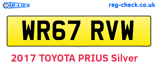 WR67RVW are the vehicle registration plates.