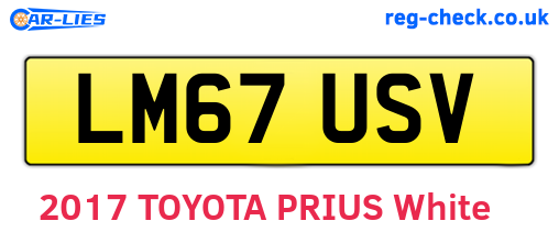 LM67USV are the vehicle registration plates.