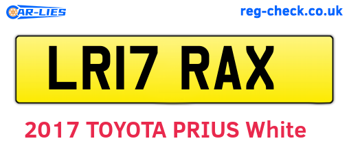 LR17RAX are the vehicle registration plates.