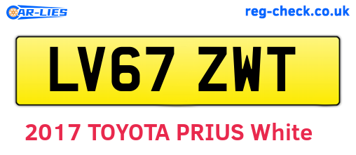 LV67ZWT are the vehicle registration plates.