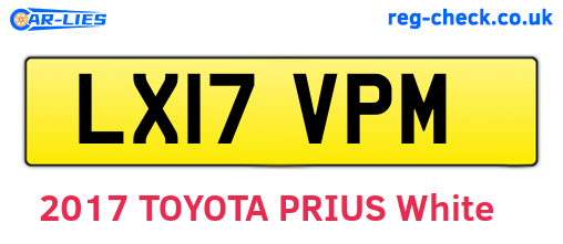LX17VPM are the vehicle registration plates.
