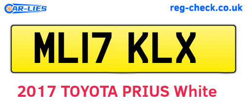 ML17KLX are the vehicle registration plates.
