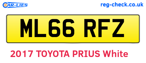 ML66RFZ are the vehicle registration plates.