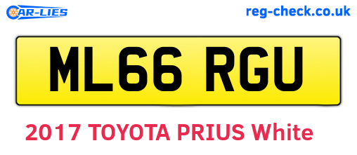 ML66RGU are the vehicle registration plates.