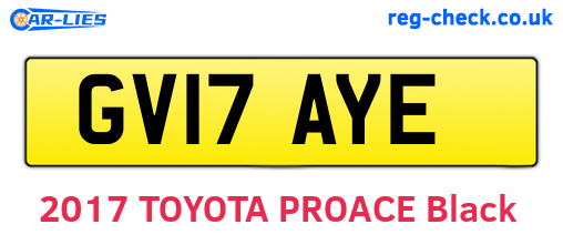 GV17AYE are the vehicle registration plates.
