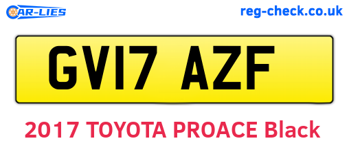 GV17AZF are the vehicle registration plates.